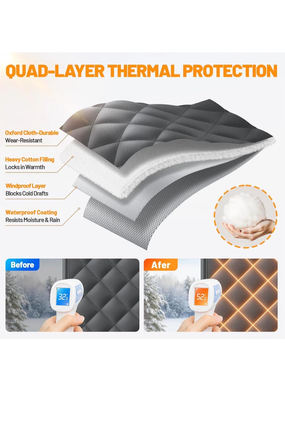 Magnetic Thermal Insulated Door Curtain for Winter - photo 2