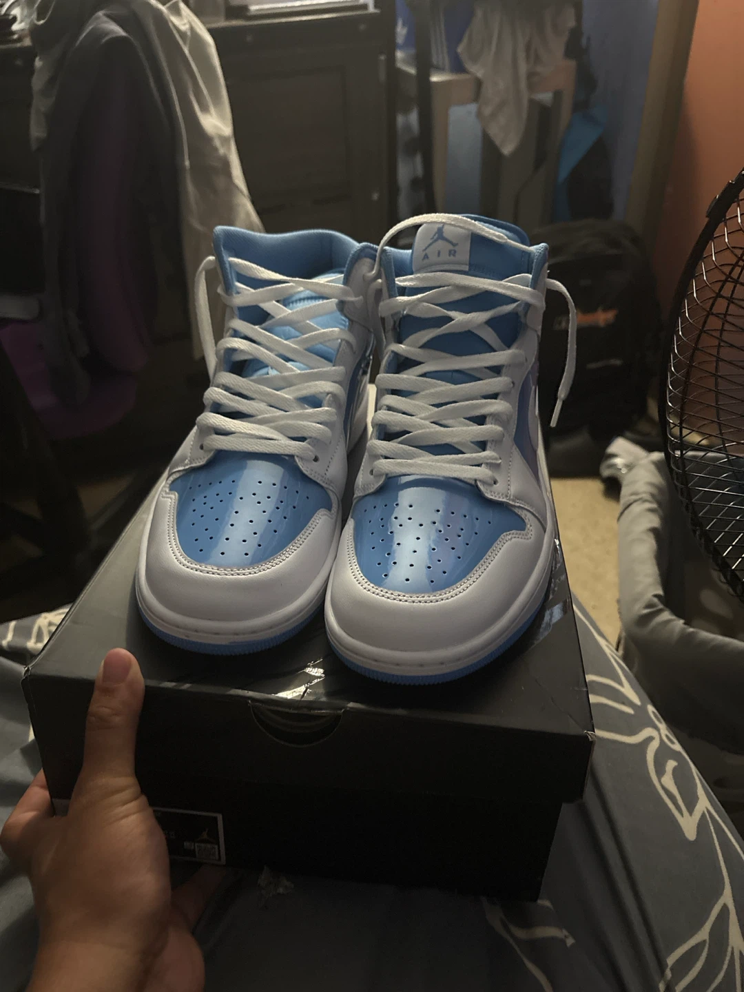 Air Jordan 1 Mid Light Blue White - photo 3