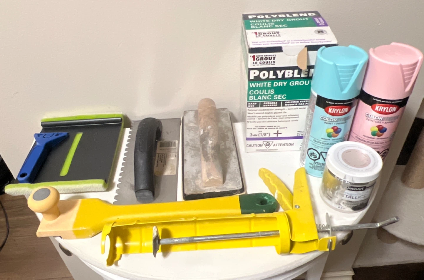 Supply Lot (Grout, Spray Paint, Tools)