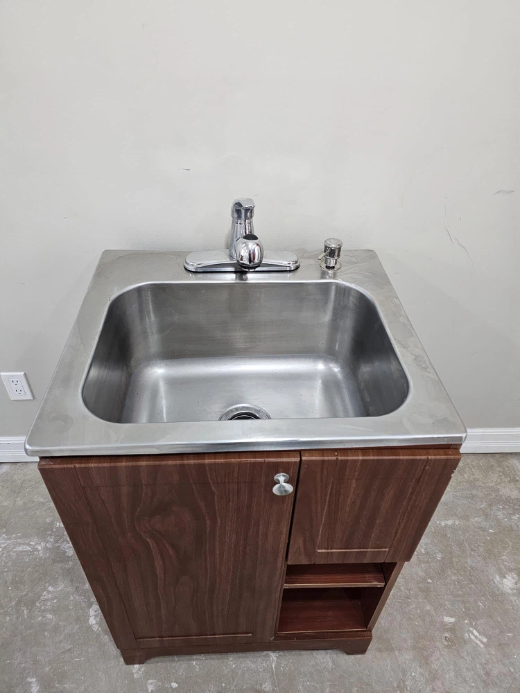 Stainless Steel Utility Sink with Cabinet