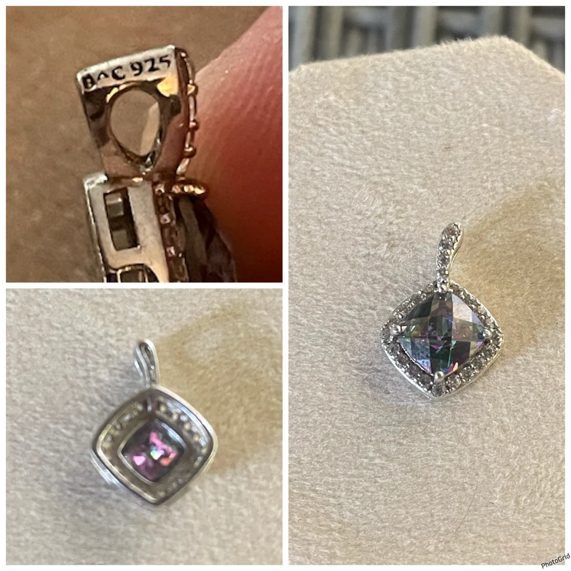 925 mystic topaz pendant.