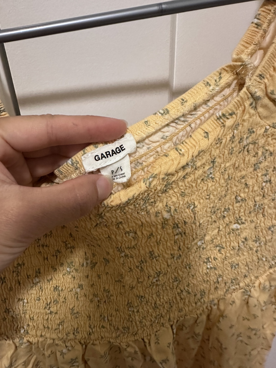Garage Yellow Floral Smocked Mini Dress - photo 2