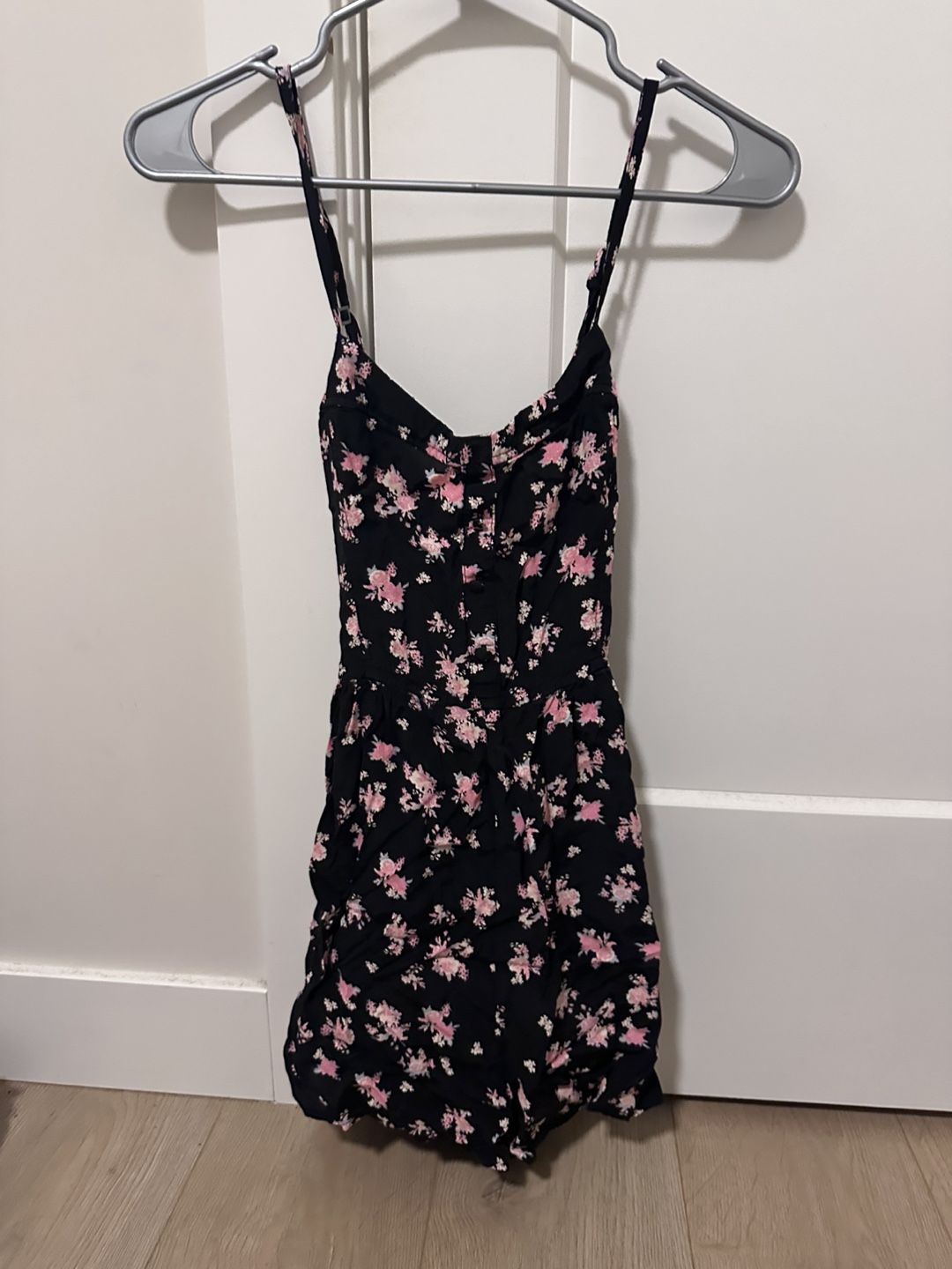Garage Black Floral Romper - M