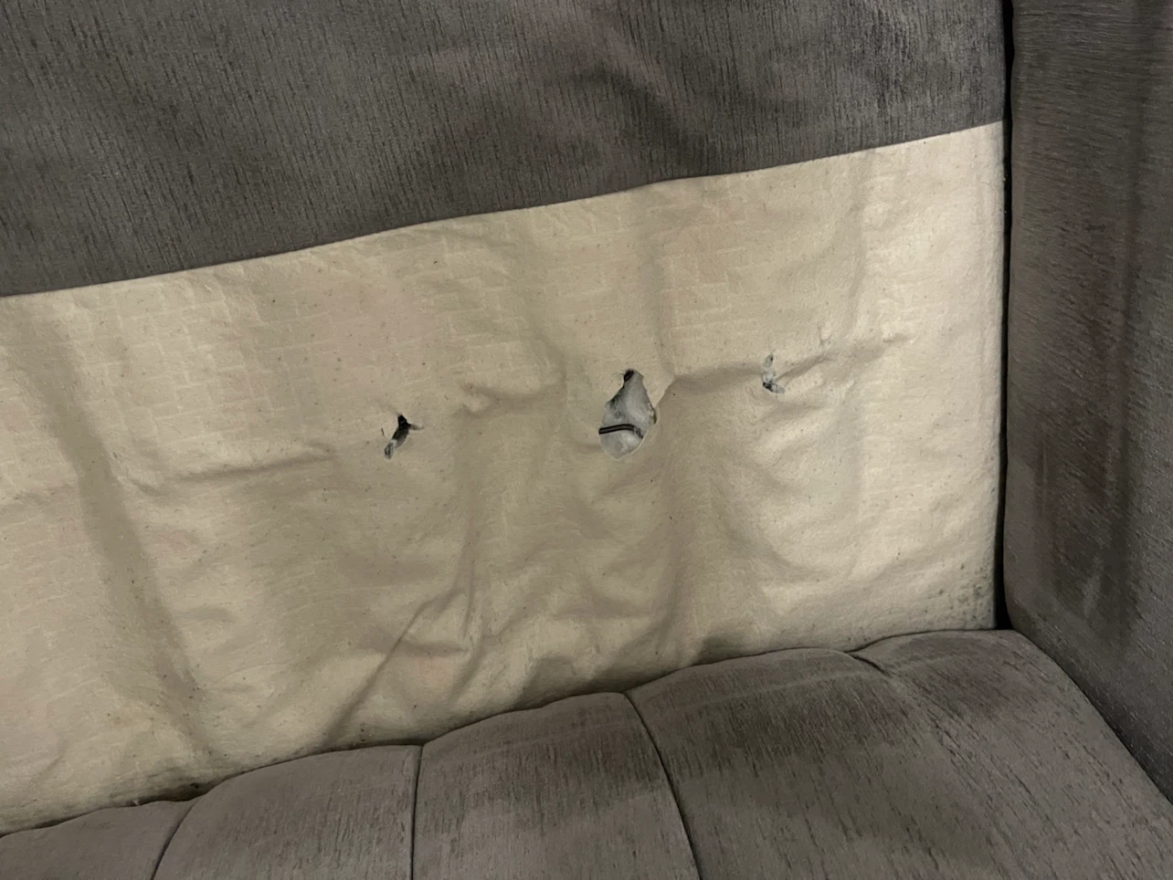 Grey Loveseat Sofa with Tufted Back - photo 2