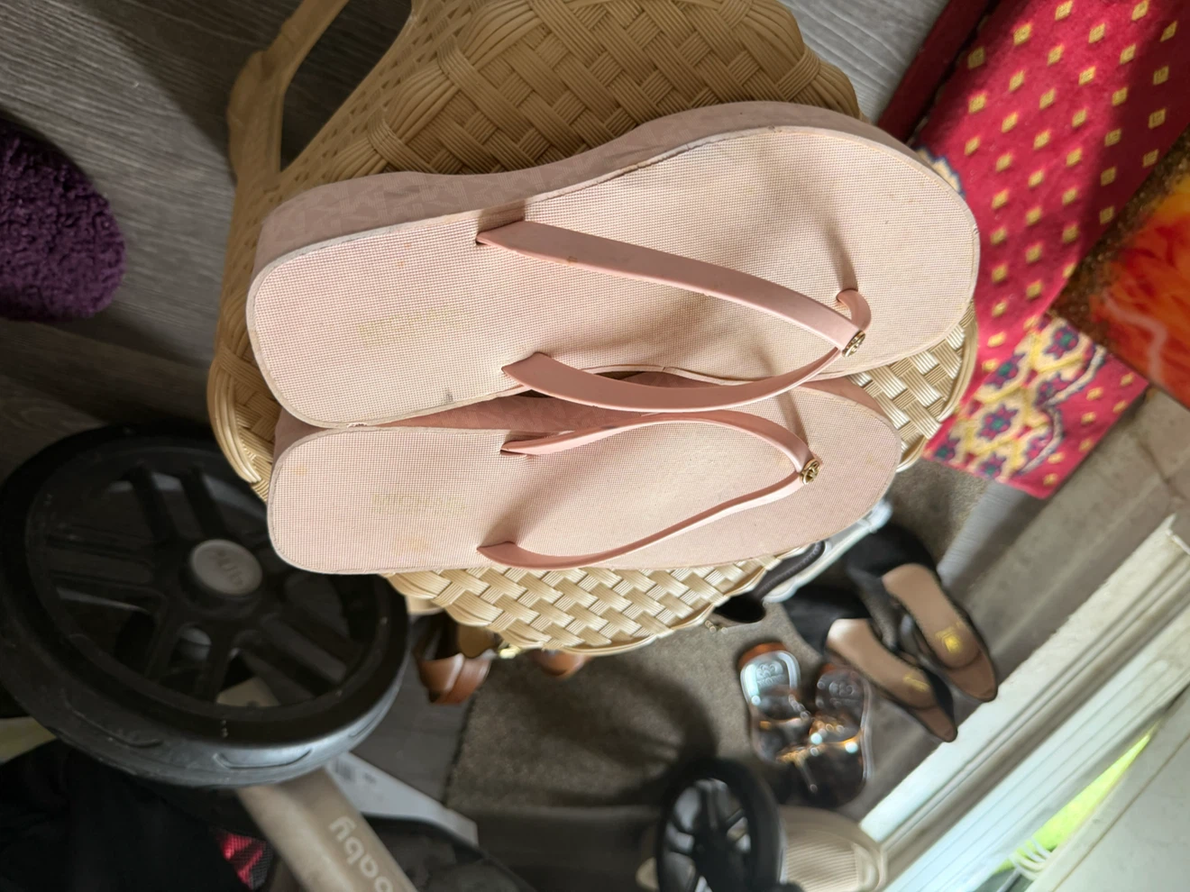 Michael Kors Pink Wedge Flip Flops