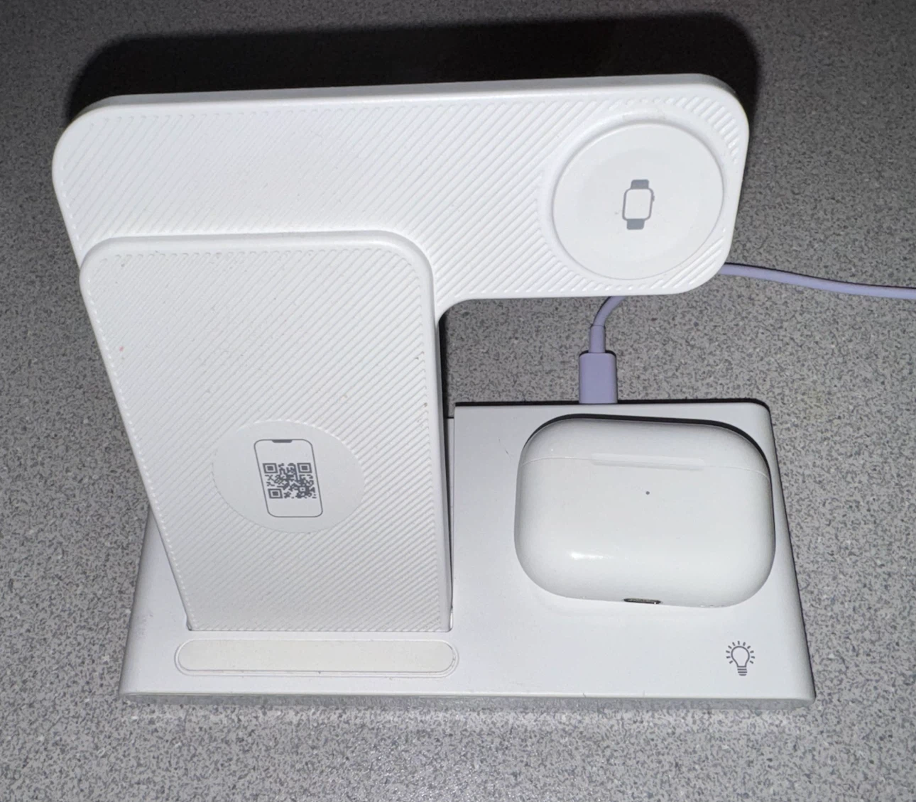 White 3-in-1 Wireless Charging Station
