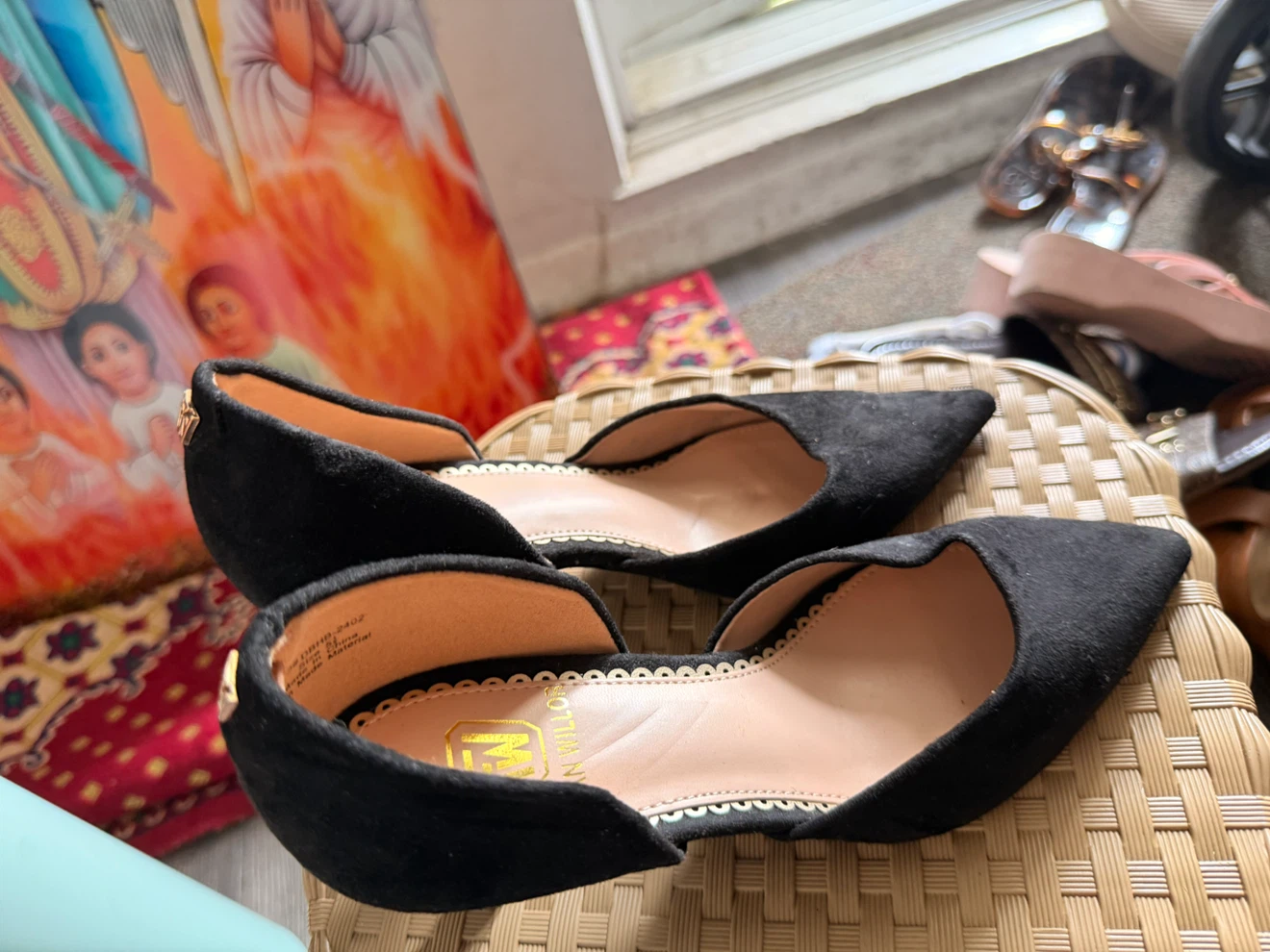 Black Suede Pointed Flats