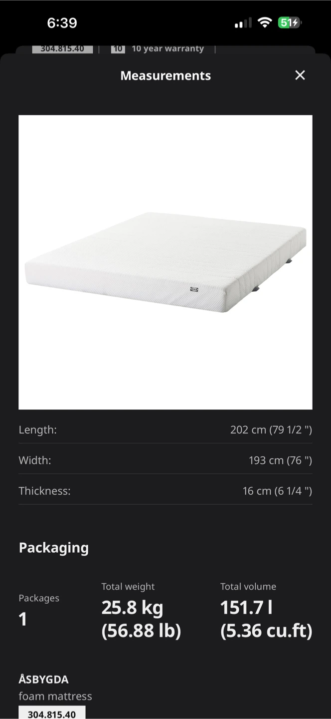 IKEA ÅSKYGDA Foam Mattress - Firm/White, King - photo 4