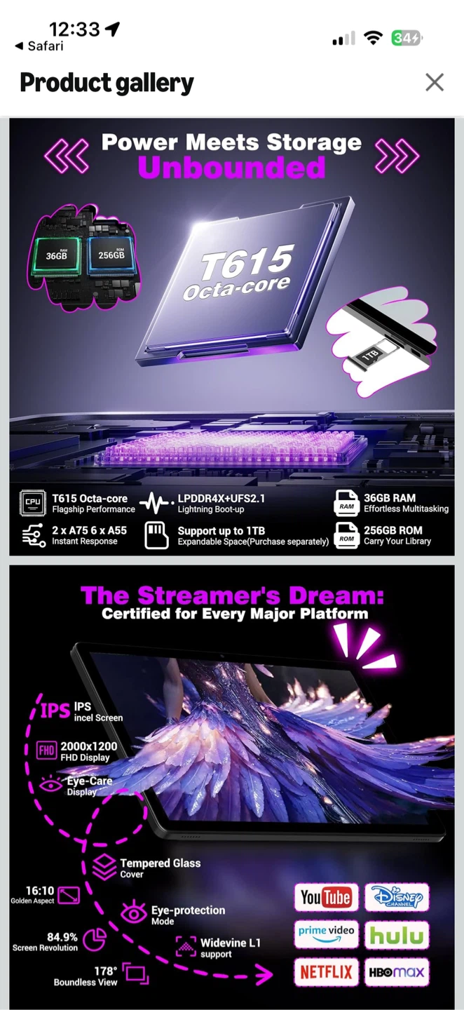 Android 16 Tablet with Keyboard and Stylus - photo 2