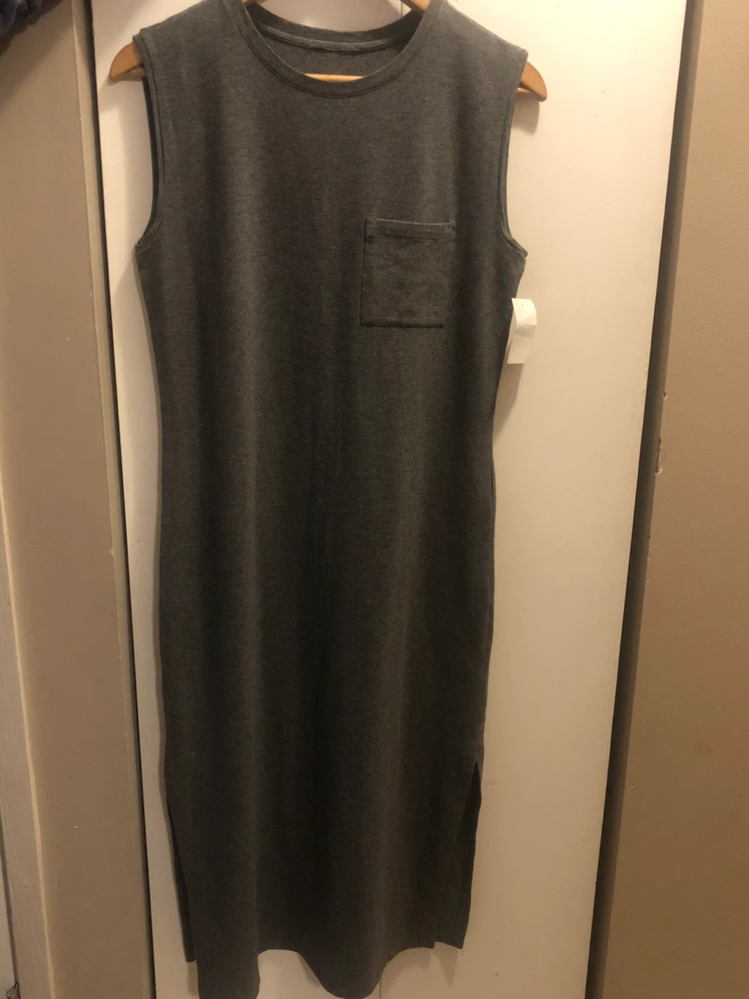 NEW Grey Sleeveless Pocket Dress