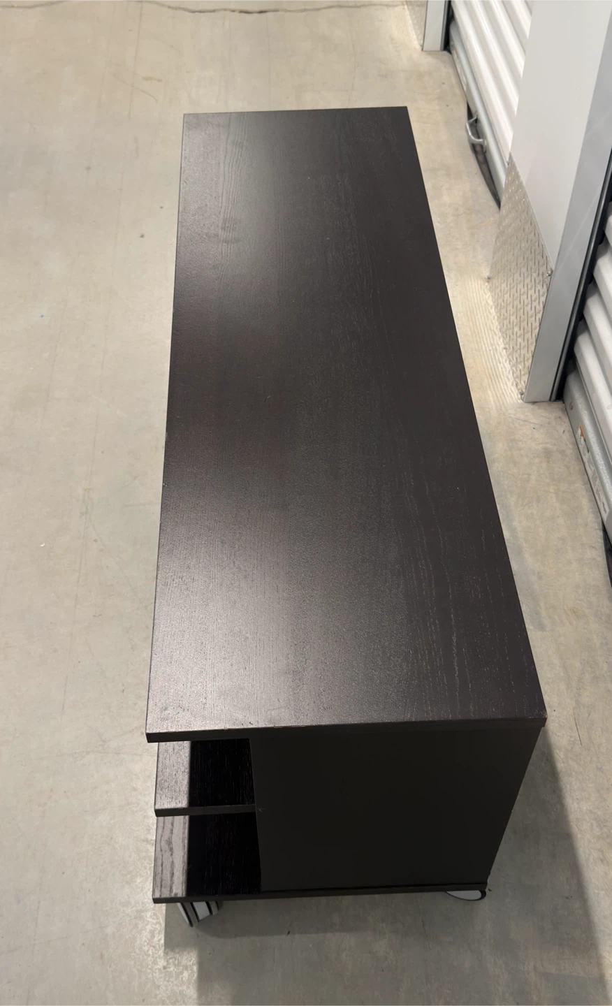 Modern Black TV Stand & Media Console with Storage Shelves - photo 4