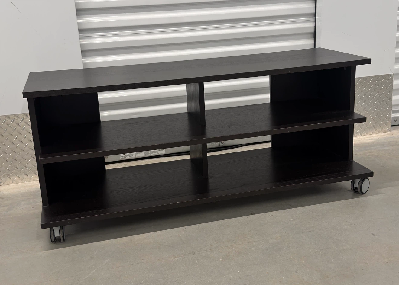 Modern Black TV Stand & Media Console with Storage Shelves - photo 5