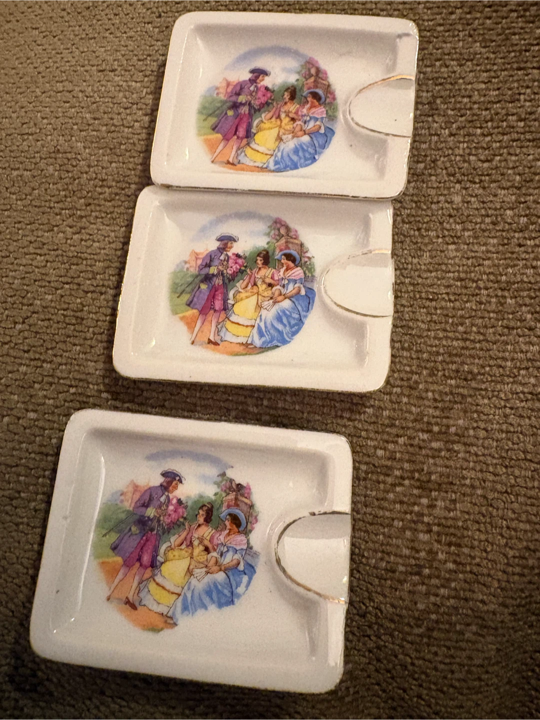 Vintage Ceramic Ashtrays Set of 3