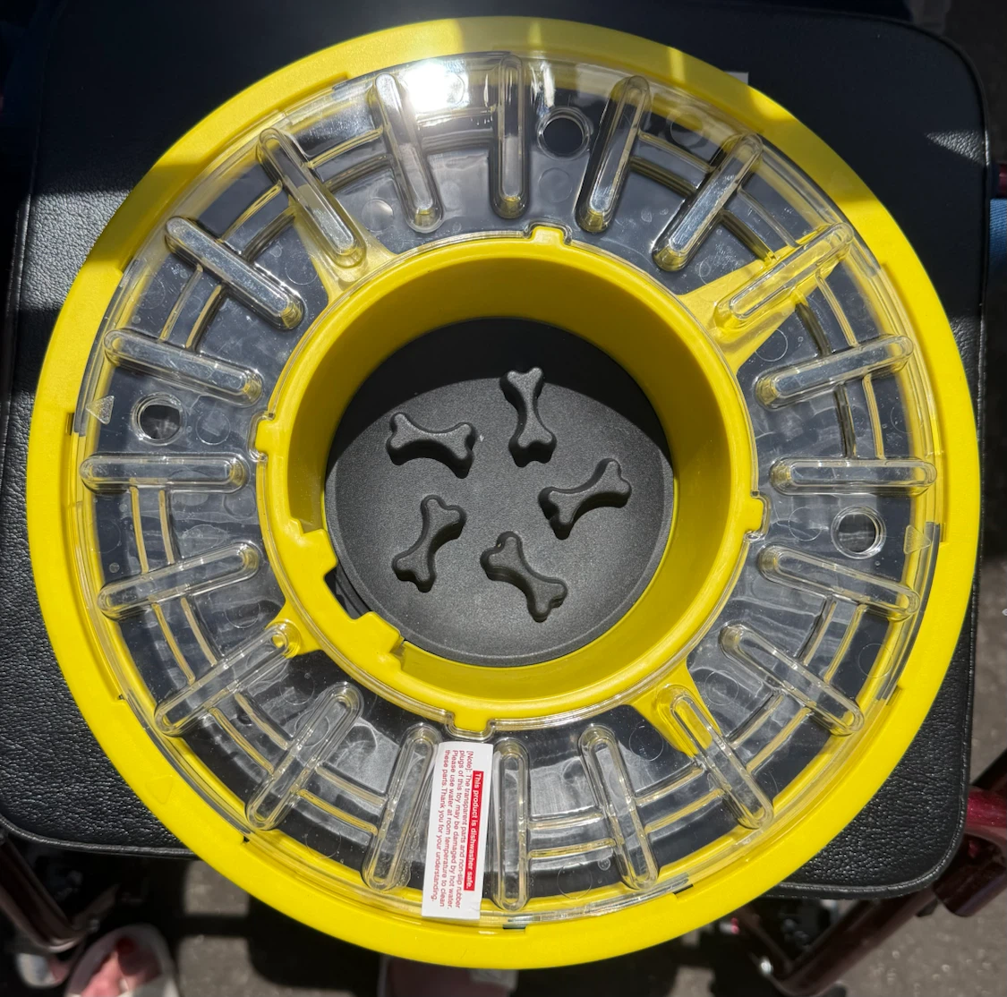 Interactive Dog Food Dispenser Toy - Yellow