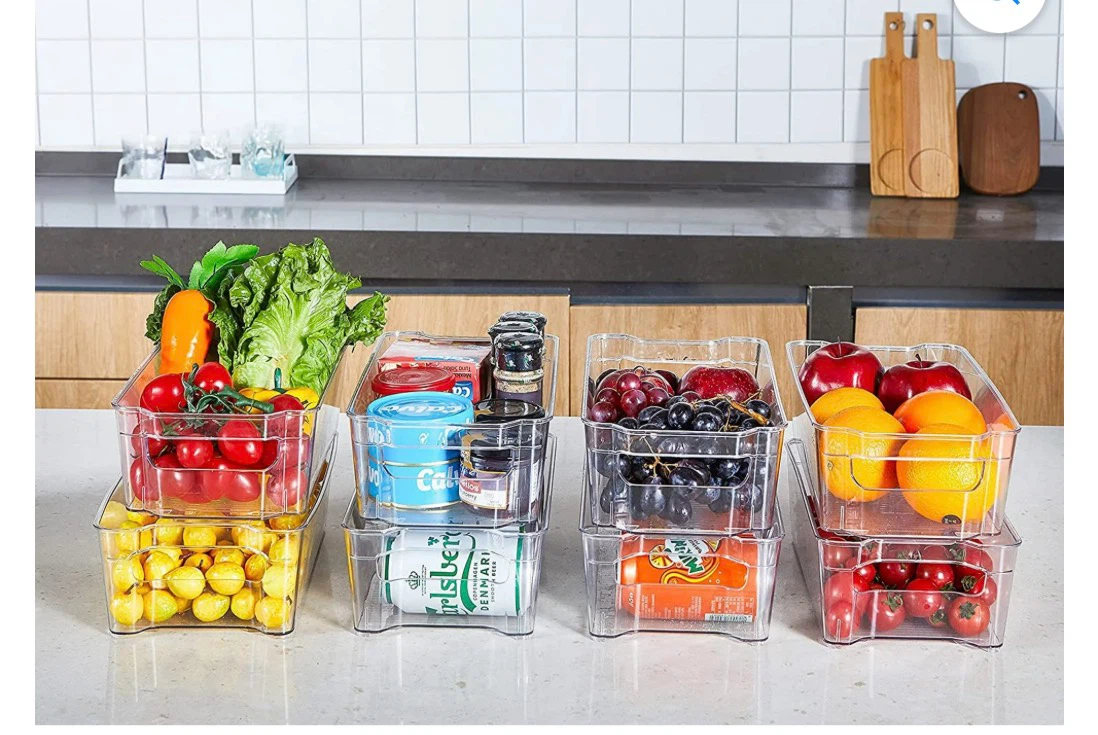 8 Piece Stackable Fridge Organizer Bins