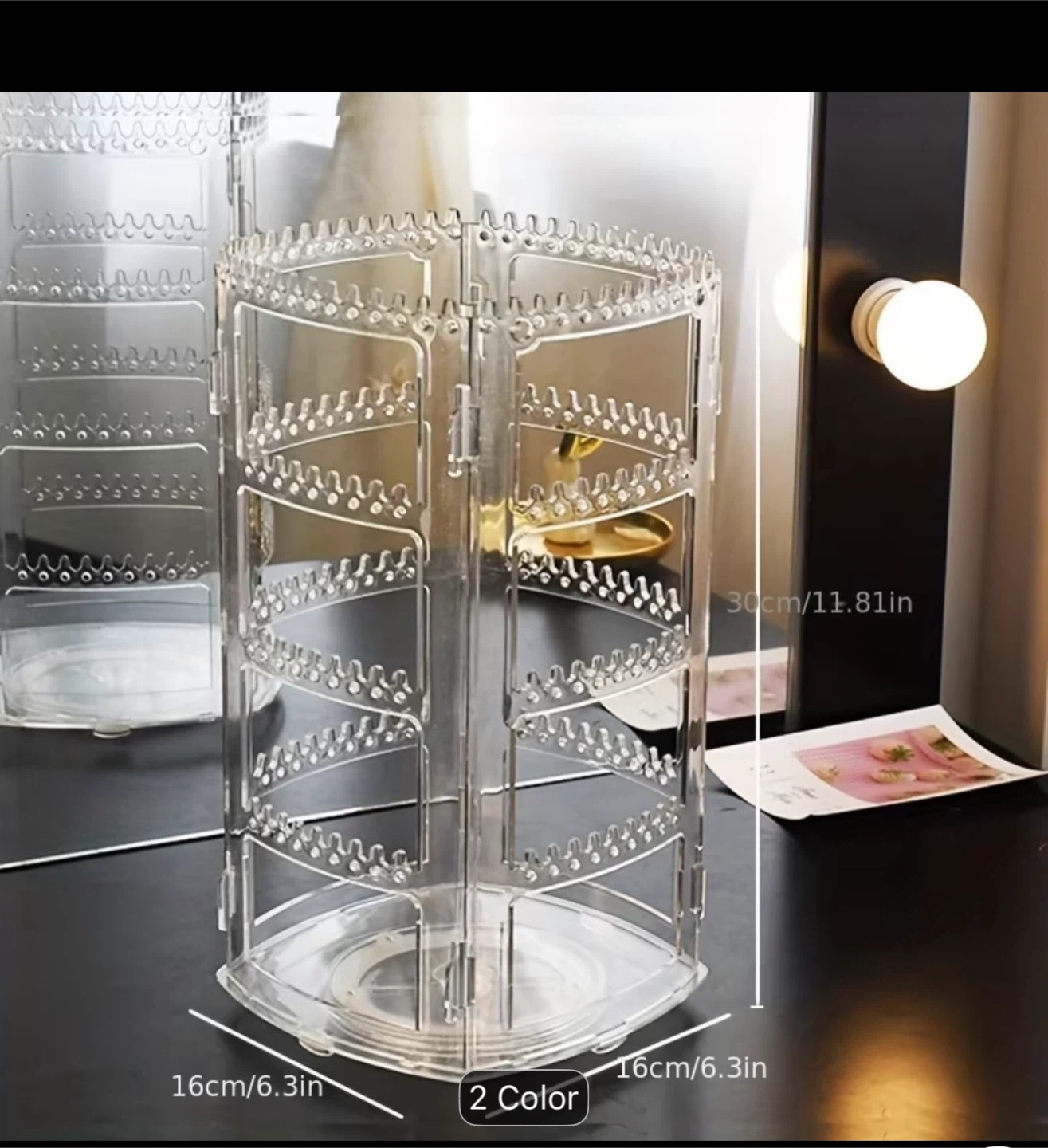 Rotating 360 Clear Acrylic Jewelry Organizer - photo 3
