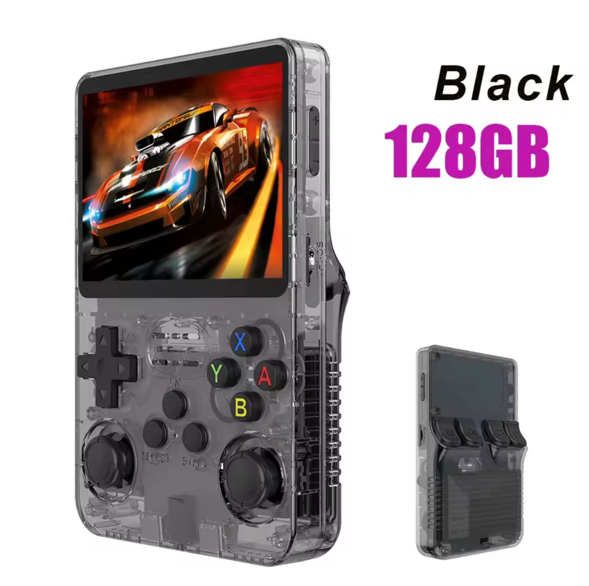 Brand New 128GB R36S Retro Handheld Game Console - Black