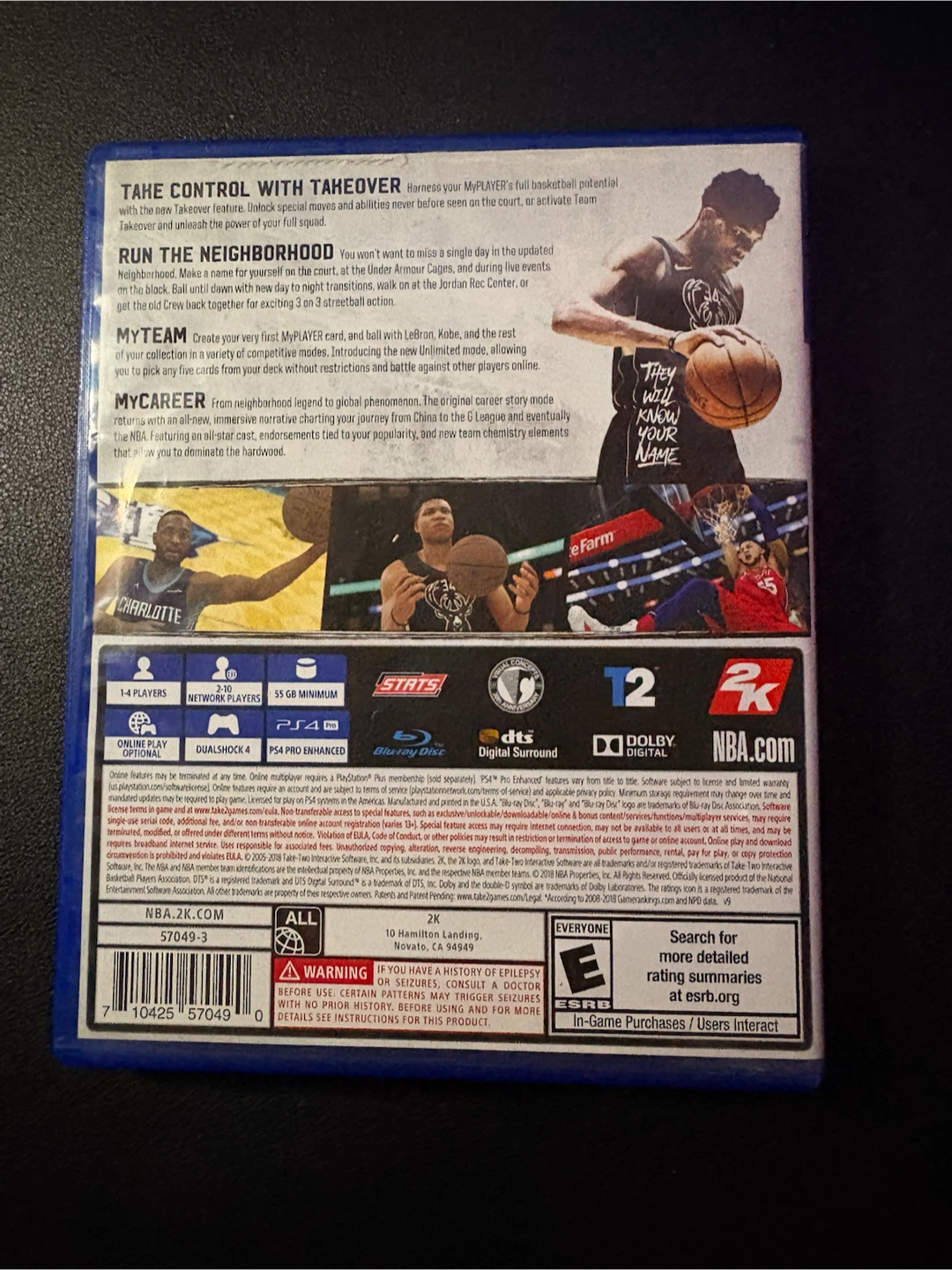 PS4 NBA 2K19 - Perfect Condition - Giannis Cover - photo 2
