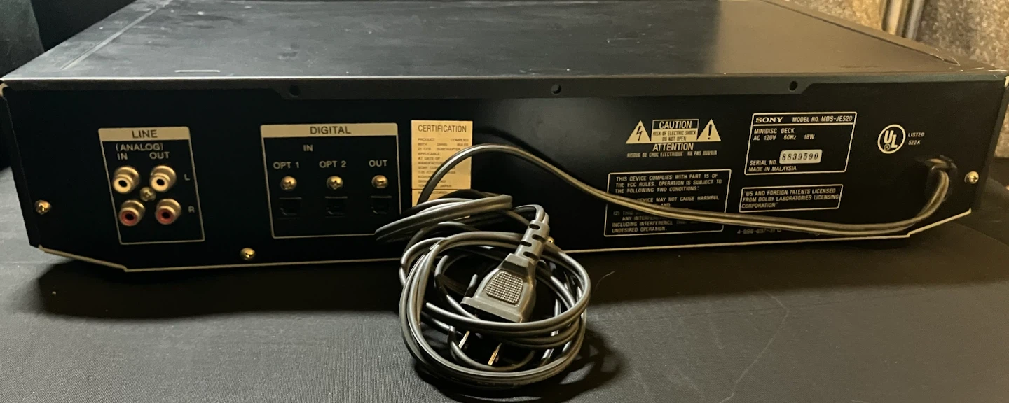 Sony MDS-JE520 MiniDisc Deck - photo 5