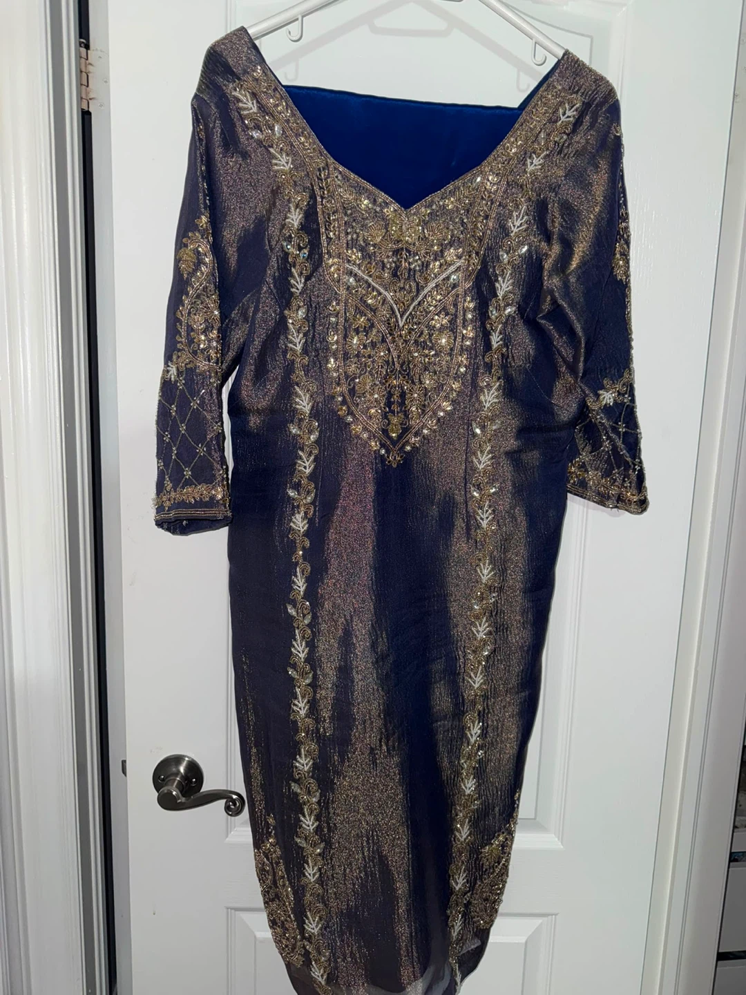 Embellished Navy Blue Punjabi suit - photo 2
