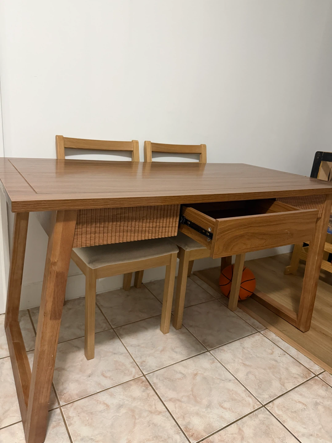Tribedesigns 55" Dining Table with Storage Drawer