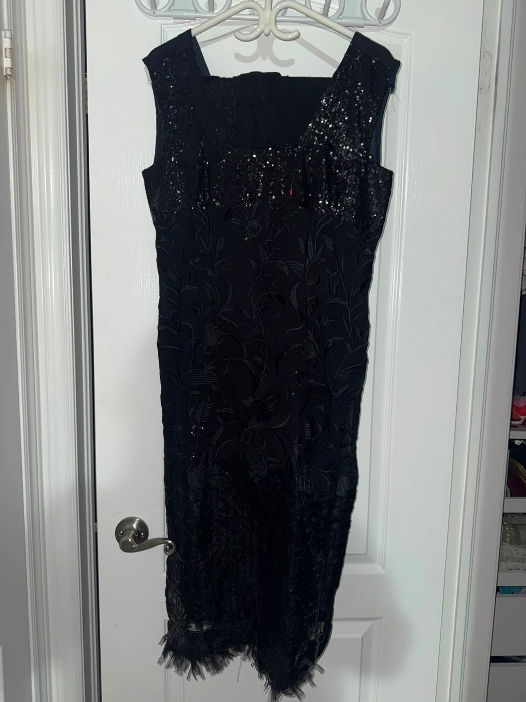 Black Sequin and Lace suit