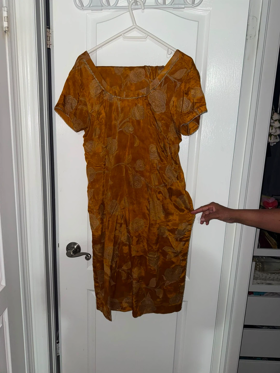 Orange Embroidered suit
