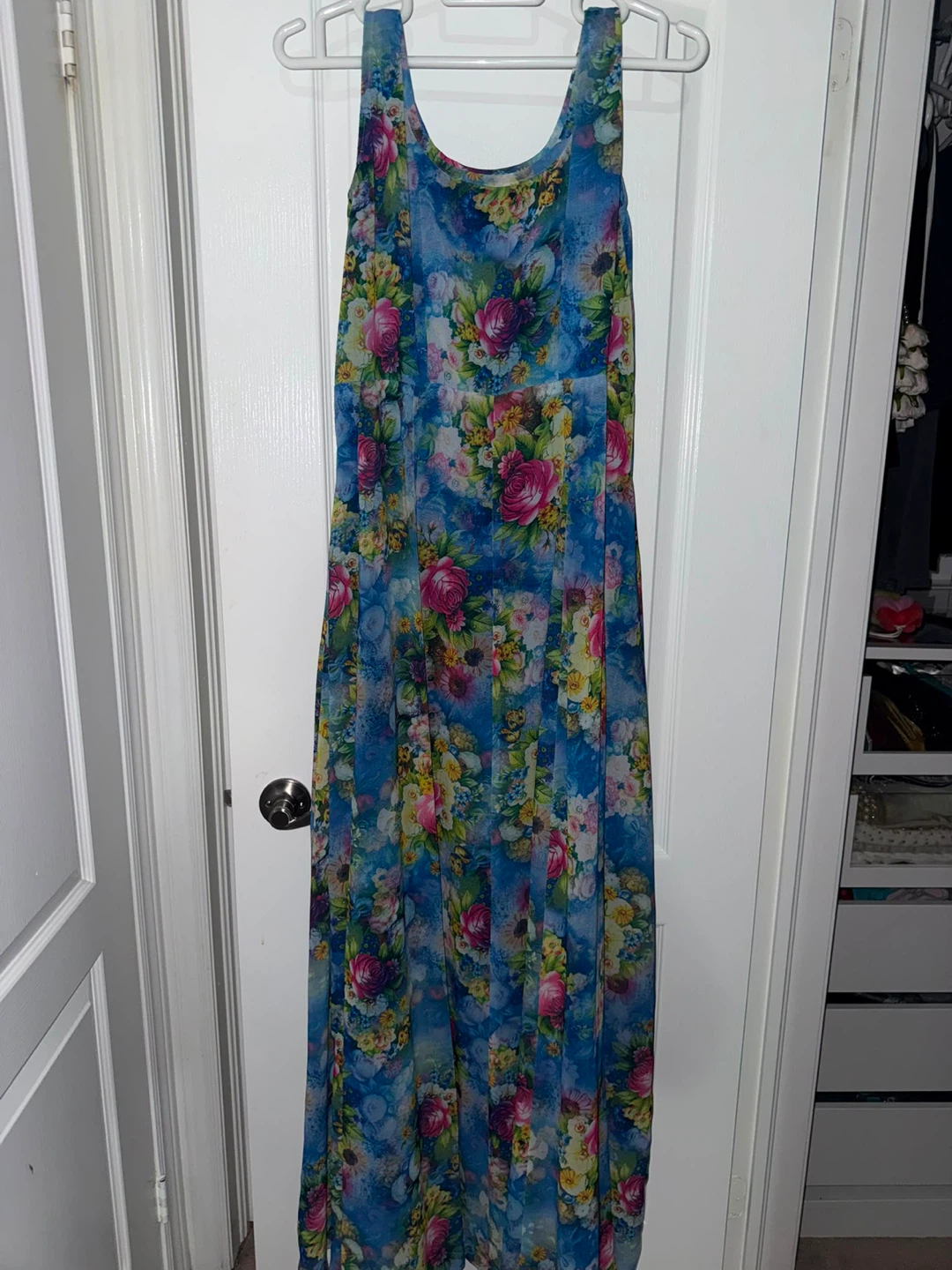 Blue Floral Maxi Dress
