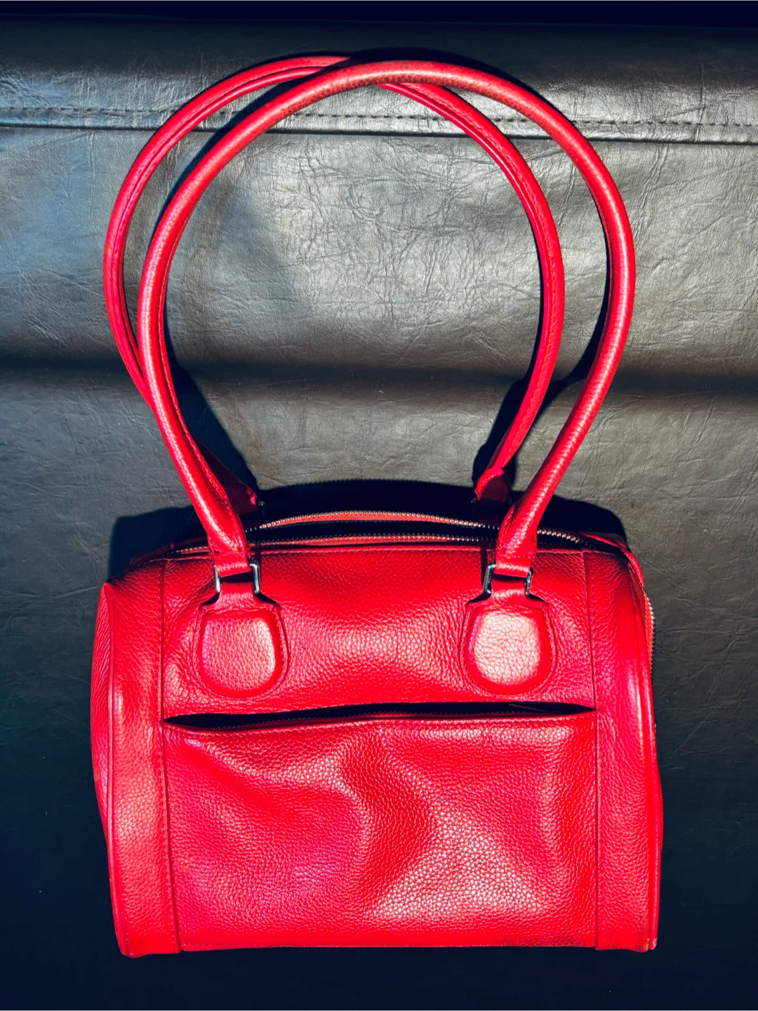 Red 100% Leather Handbag
