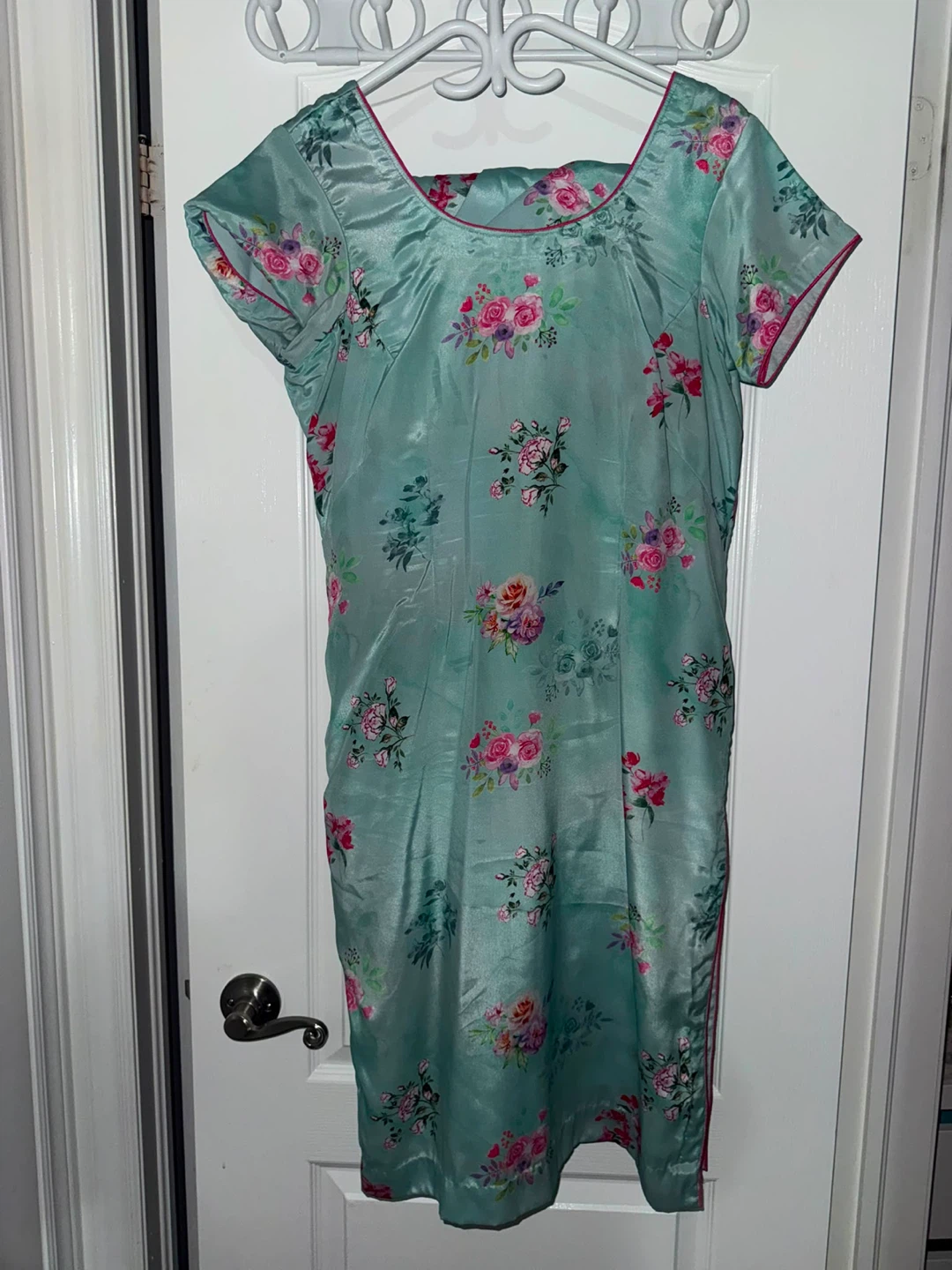Light Blue Floral Print Punjabi suit