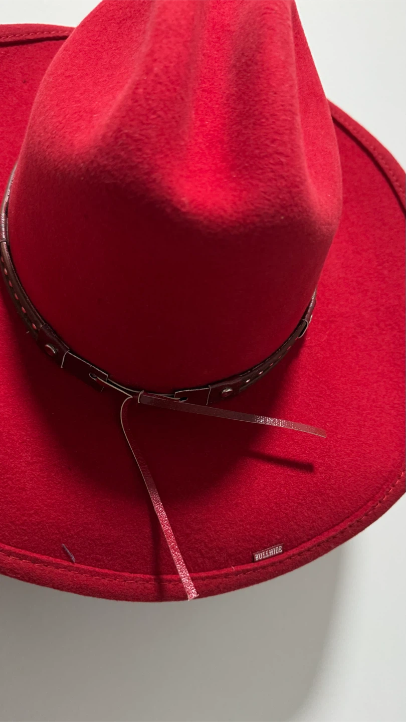 Bullhide Red Wool Felt Western/Cowboy Hat – Brand New (Size M) - photo 5