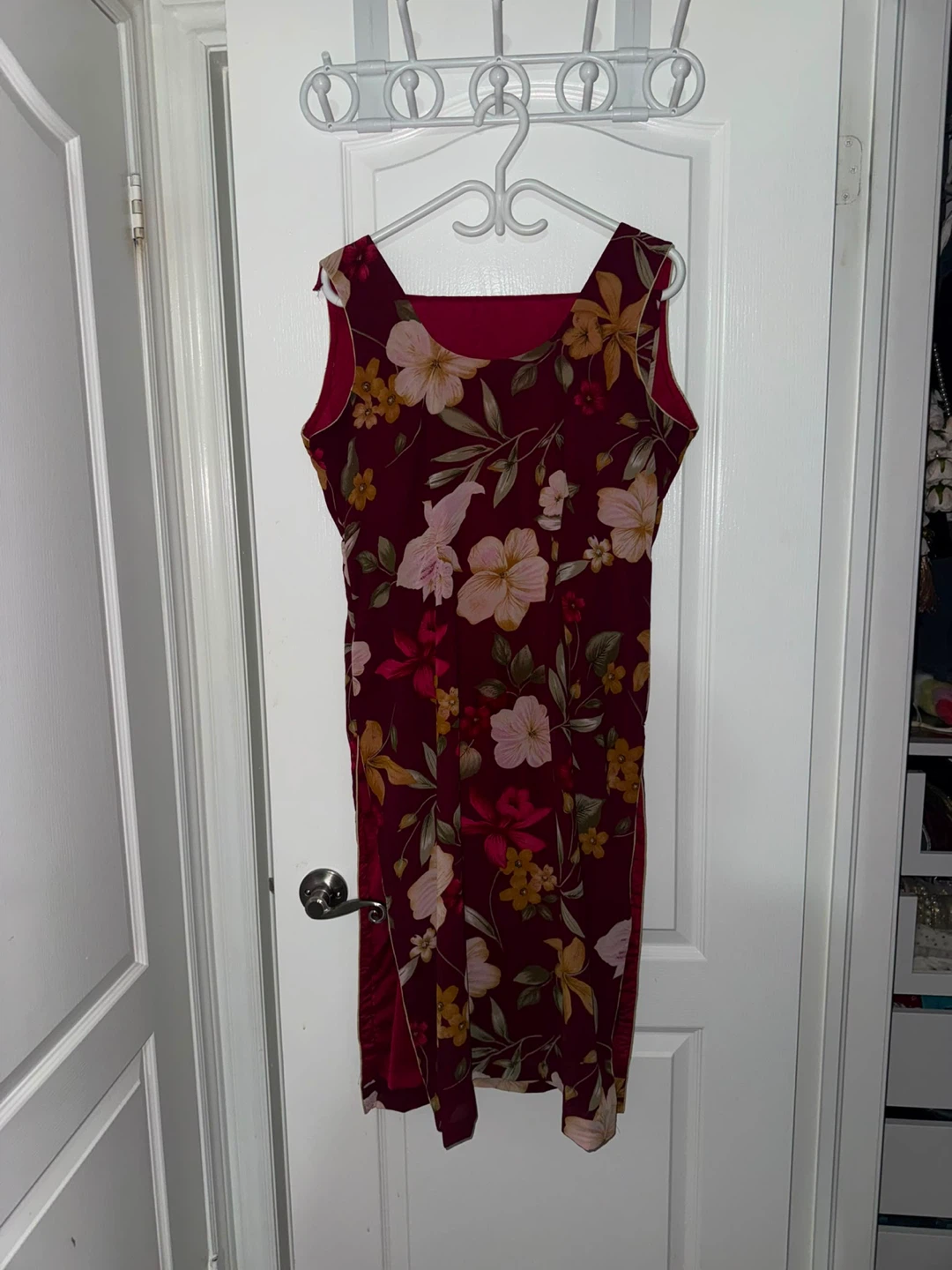 Red Floral Sleeveless Punjabi suit