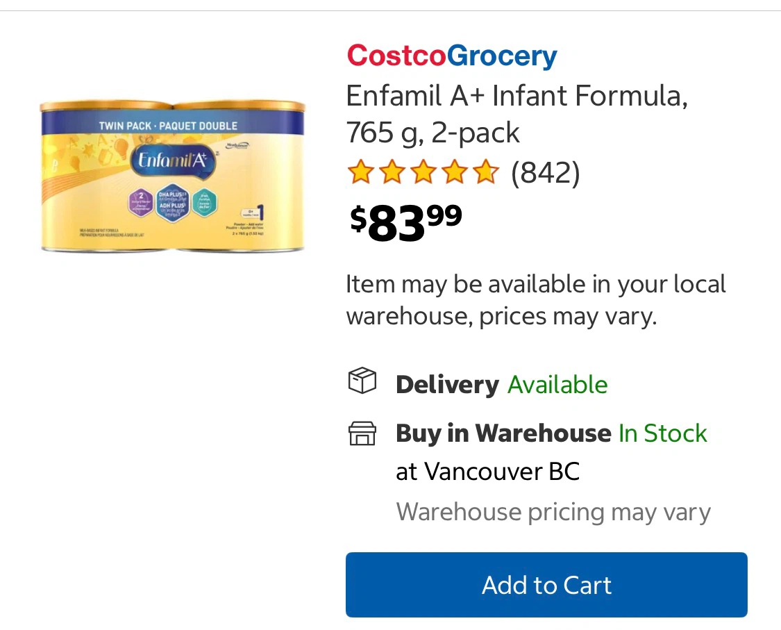 Enfamil A+ Infant Formula Twin Pack, 765g