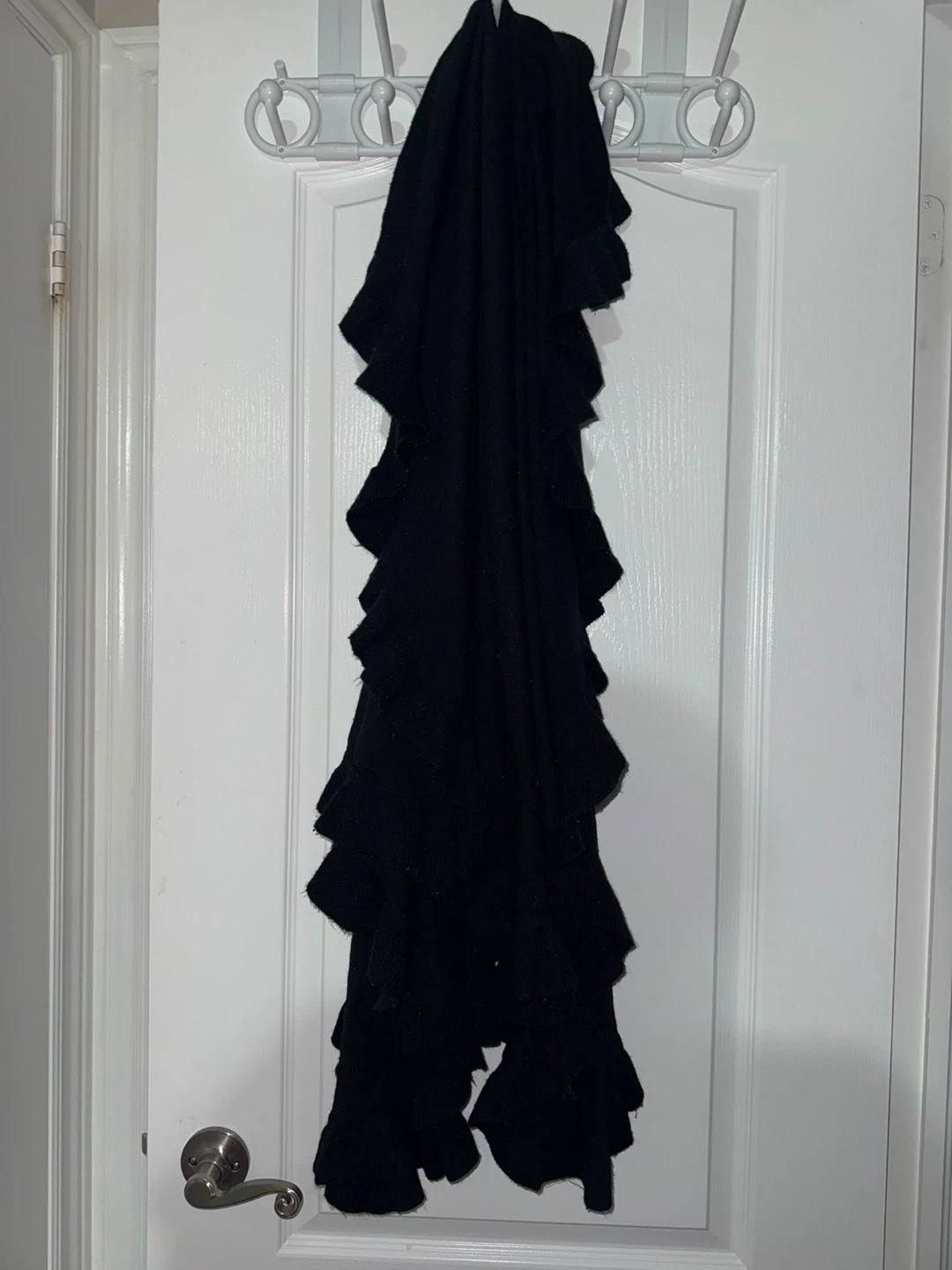 Black ruffled scarf