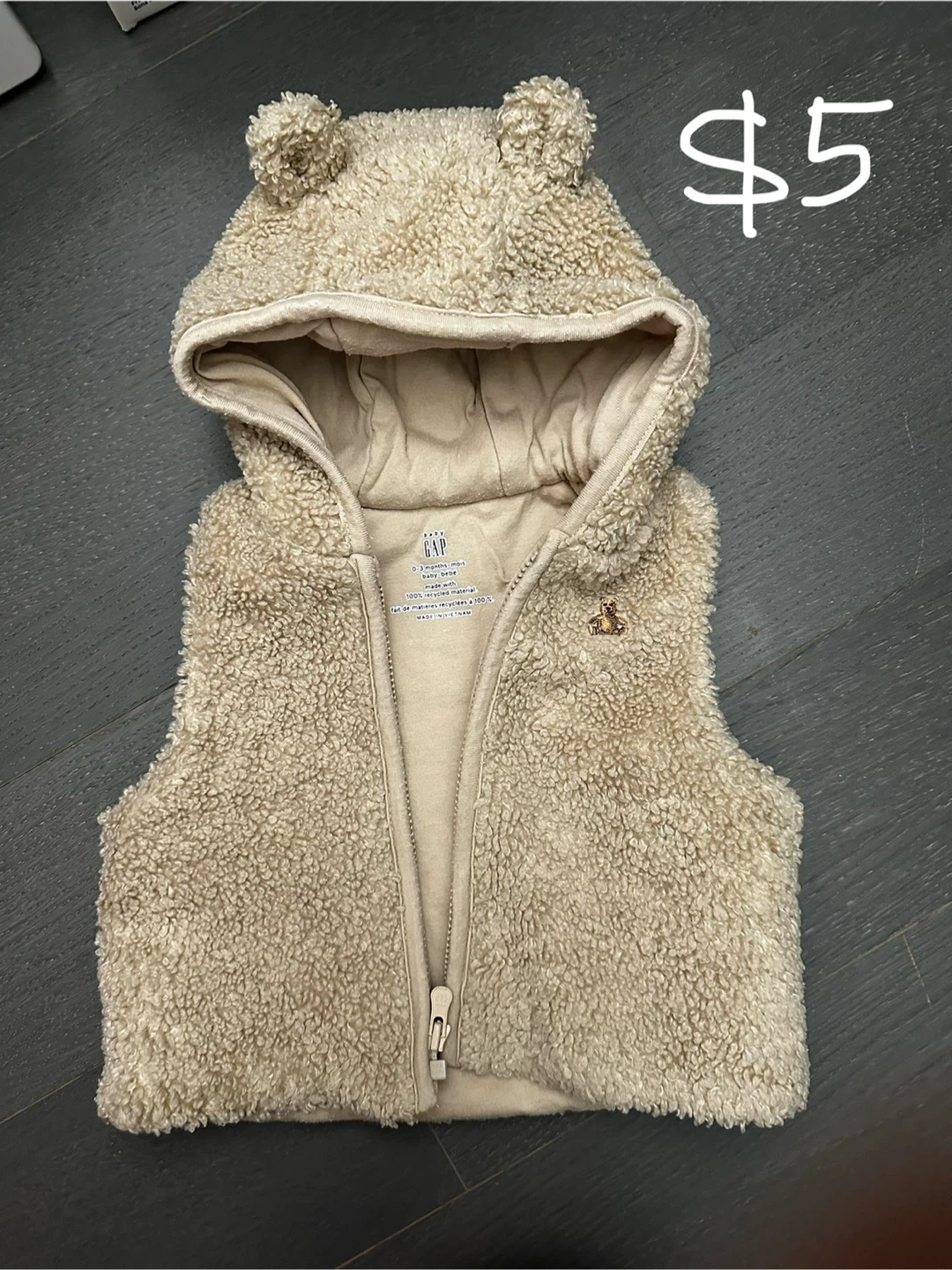Baby Gap Bear Hooded Sweater - photo 2