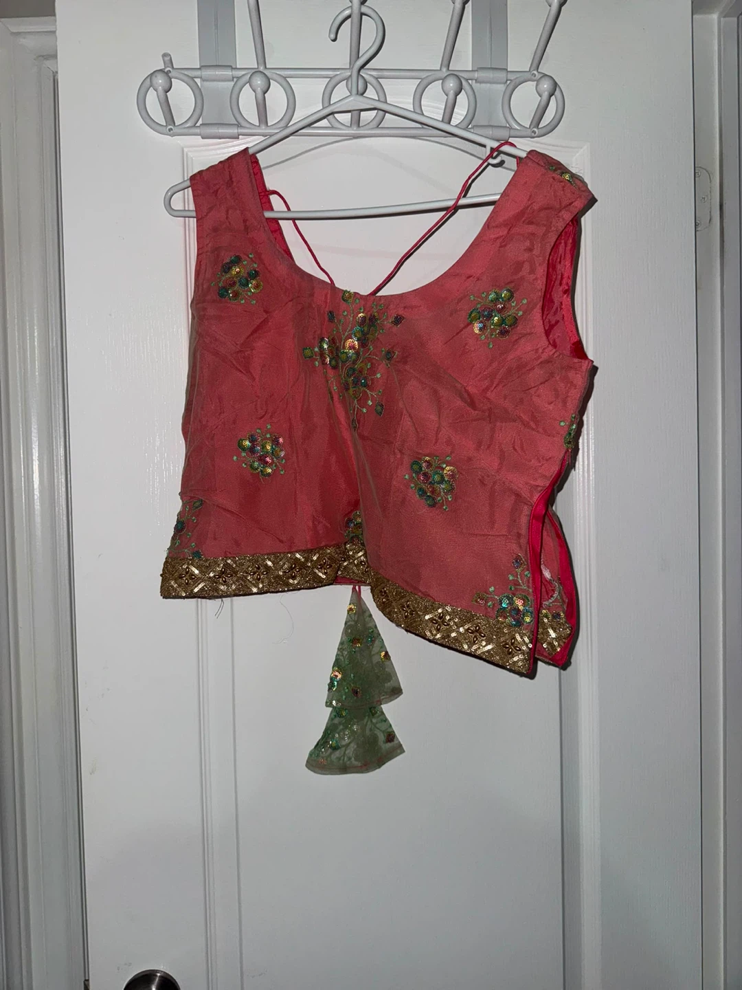 Pink with gold Embroidered Blouse