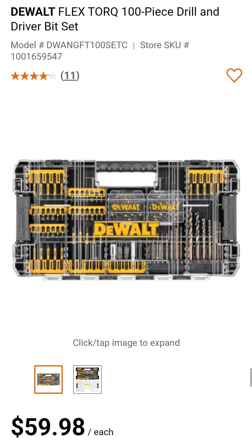 DEWALT FLEX TORQ 100-Piece Drill and Driver Bit Set