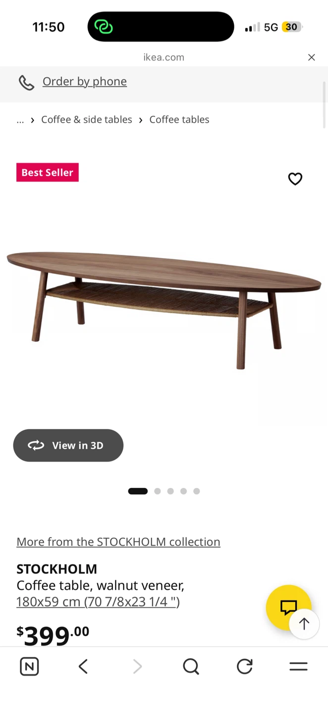 IKEA Solid Wood Coffee Table – Excellent Condition – $150