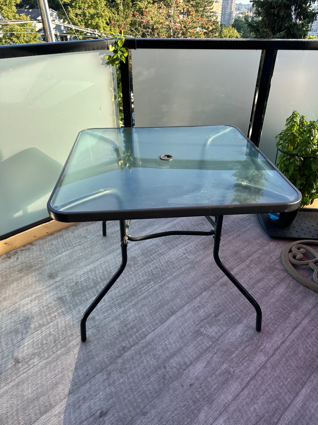 Glass Top Patio Table