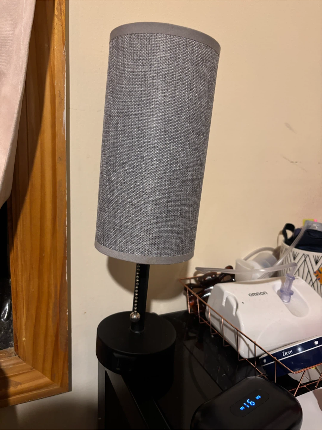 Black Table Lamp with USB Ports - photo 3