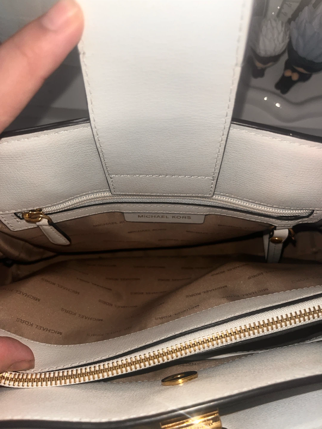 Michael Kors White Leather Studded Satchel Handbag - photo 5