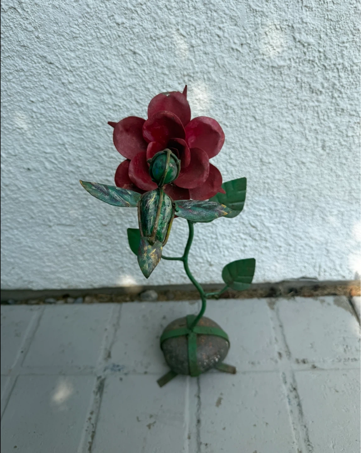 Metal Hummingbird & Rose Garden Stake Yard Art Decor - photo 4