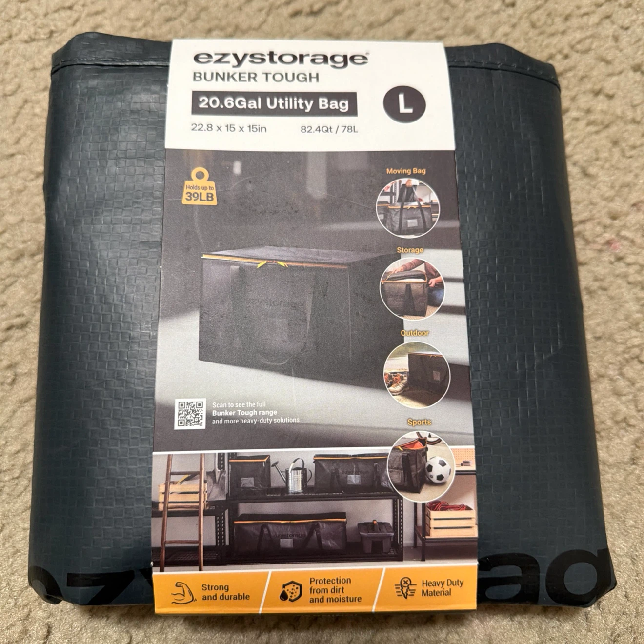EzzyStorage Bunker Tough 20.6Gal Utility Bag