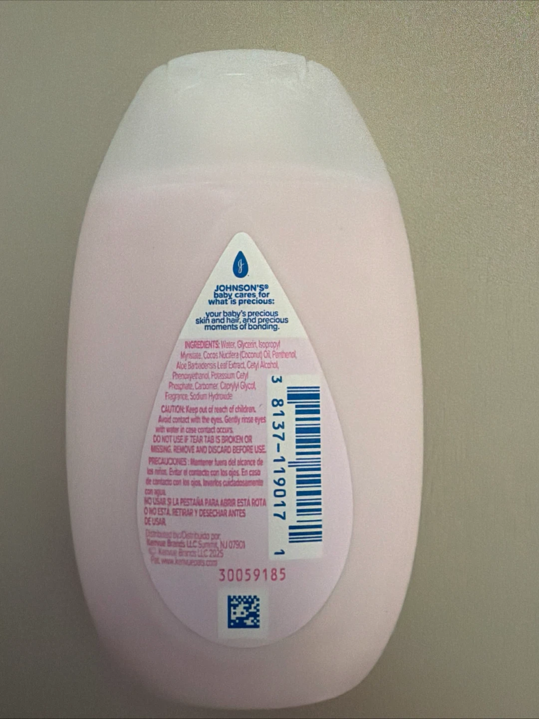 Johnson's Baby Lotion with Aloe & Vitamin B5 - 3.4 oz - photo 2