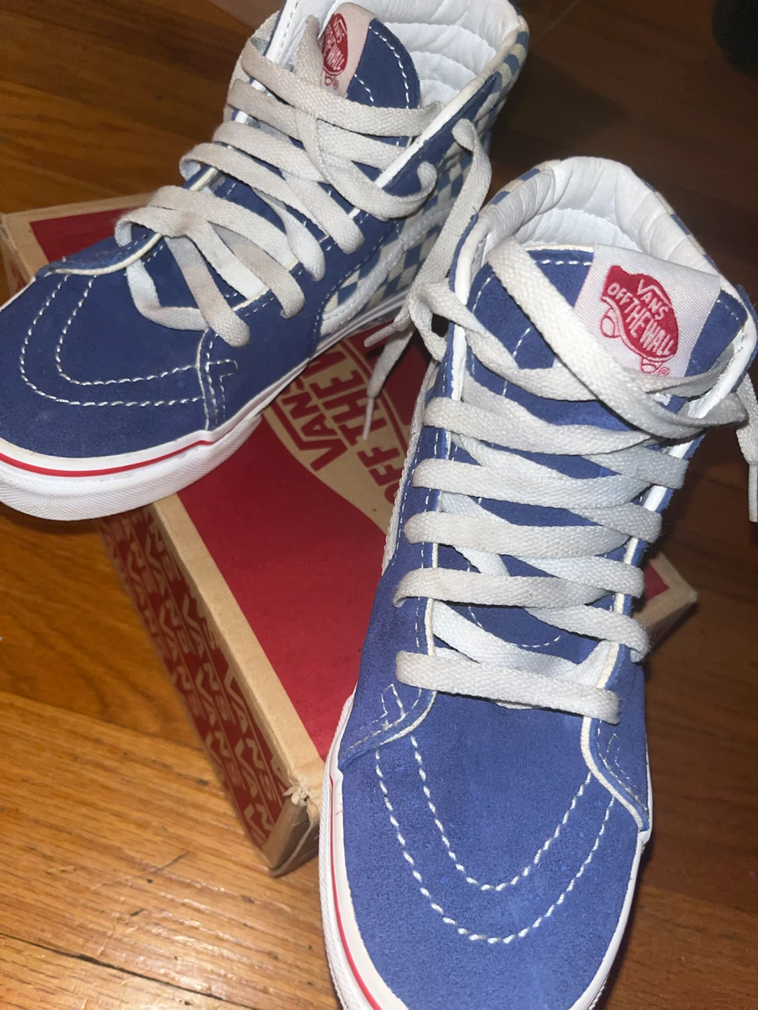 Vans Sk8-Hi True Navy/White Checkerboard Sneakers - photo 4