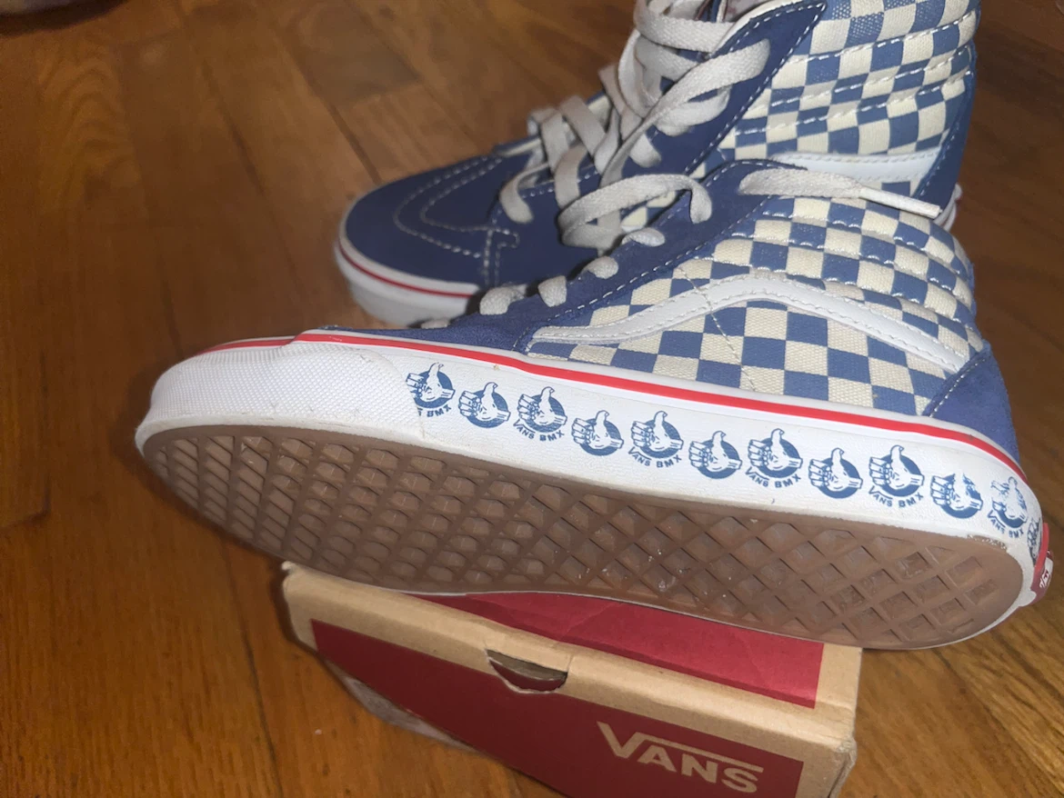 Vans Sk8-Hi True Navy/White Checkerboard Sneakers - photo 5