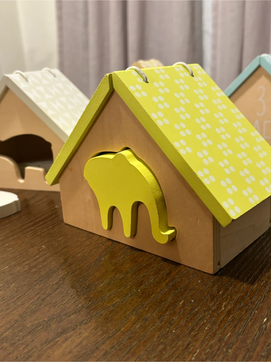 Wooden Animal Sorting Houses and Shapes Toy