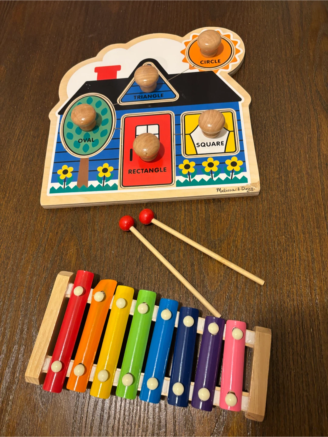 Melissa & Doug Shape Sorter Puzzle and Xylophone Toy Set