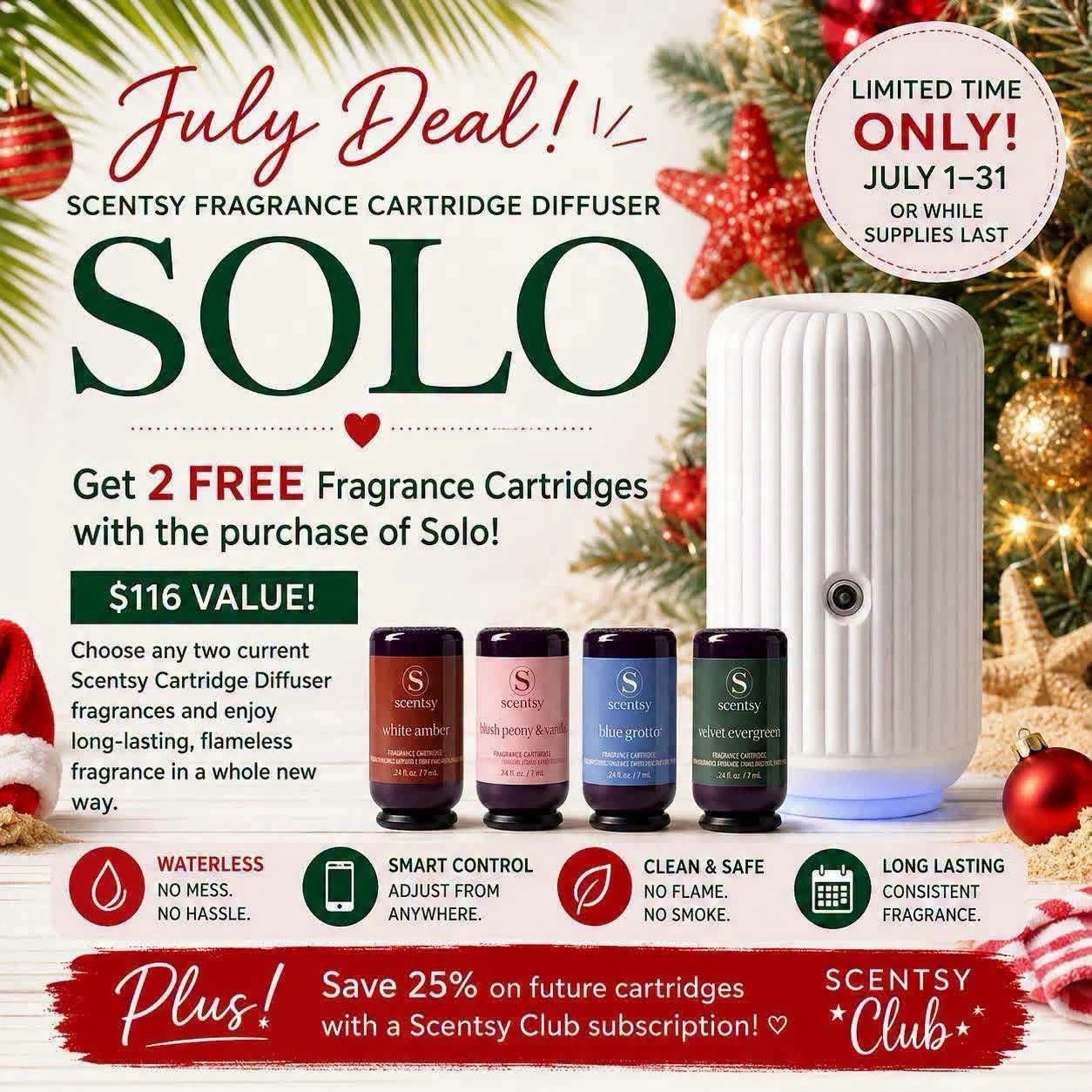 Scentsy Solo two FREE cartridges.