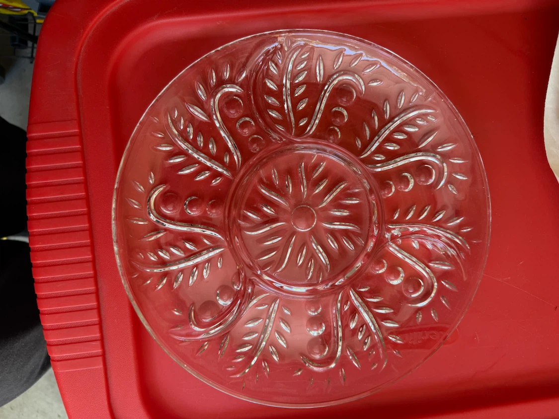 Clear Glass Divided Serving Platter